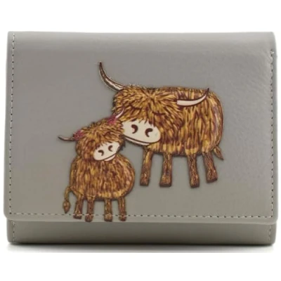 Image of Mala Leather Bella Collection Small Purse RFID Blocking 3640_33 Grey