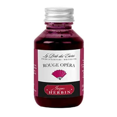 Image of Jacques Herbin 17068T Flacon d&#039;encre à écrire 100ml Stylo Plumes, stylos Roller Rouge Opéra