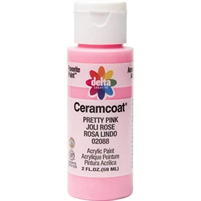 Image of Plaid Delta Ceramcoat Acrylic Paint 2oz Pretty Pink Semi Opaque
