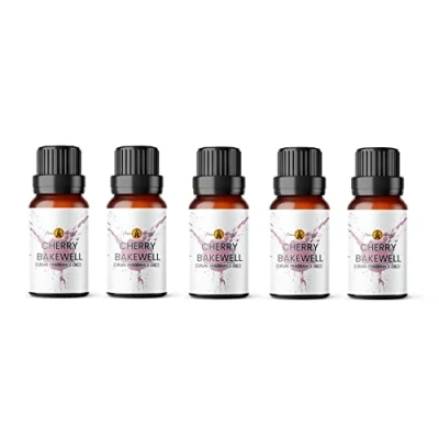 Image of Aroma Energy Cherry Bakewell Fragrance Oil 50ml (5 x 10ml) Highly Scented for Making Candle, Soap, Wax Melt, Diffuser etc