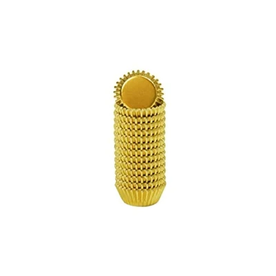 Image of Bakery Direct Silver/Gold Paper Petit Four Truffle Sweet Cases Bon Christmas (Gold, 1200)