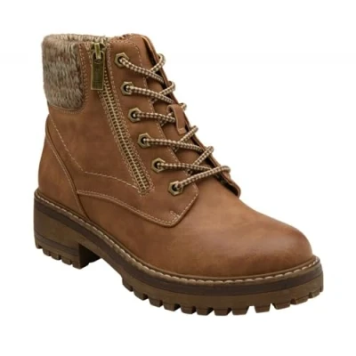 Image of Lotus Lauryn Tan Faux Suede Lace Up/Zip Hiker Style Boots (UK Footwear Size System, Adult, Women, Numeric, Medium, 6)