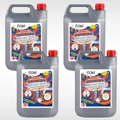 Image of Dunnet Tools sink And Drain Unblocker &amp; Cleaner Fast Acting Heavy Duty Liquid Dissolves Clogs Safe For All Pipes Pipe Cleaners (20L unblocker)