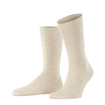 Image of FALKE Men&#039;s Family M SO Sustainable Cotton Plain 1 Pair Socks, Beige (Sand Melange 4650) new eco friendly, 5.5 8