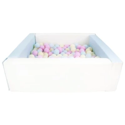 Image of Velinda Soft play ball pit, home indoor, outdoor, pit + 200 balls (Ball pit/balls colour: white, blue (pastel)/pink, blue, yellow (pastel))