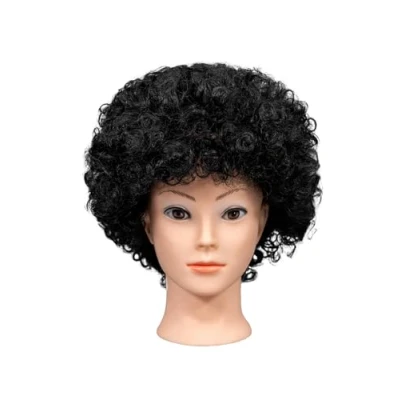 Image of SHATCHI Afro Wigs Curly Bouncy Hair For Fancy Dress Party Costume Disco Accessory Unisex 60s 70S 80s Theme,Black
