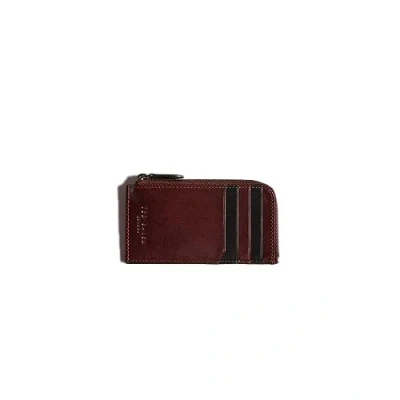 Image of Ted Baker London Mens Nanns Contrast Detail RFID Blocking Leather Zip Around Coin Card Holder Wallet Pouch in Graphite Grey