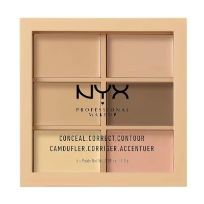 Image of NYX Professional Makeup Conceal, Correct, Contour Palette, Six Shades, Cream Texture, Undertones, Shade: Light
