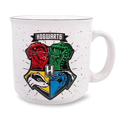 Image of Harry Potter Hogwarts Crest Ceramic Camper Mug Holds 20 Ounces