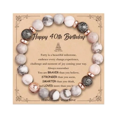 Image of VivaJoy 40th Birthday Gifts for Women Natural Stone Bracelet Ideas Mum Daughter