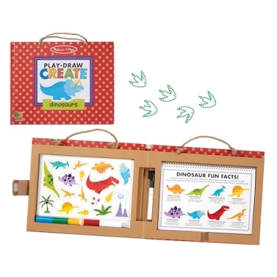 Image of Melissa &amp; Doug Reusable Drawing Magnet Kit Dinosaurs Activity Books 3+ Gift for Boy or Girl