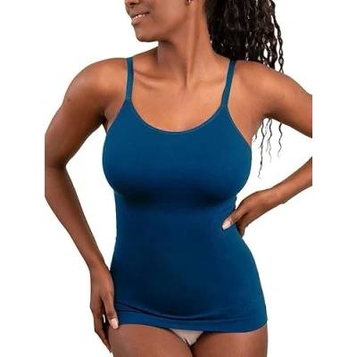 Image of SHAPERMINT Womens Tops High Compression Scoop Neck Cami Tank Top for Women, Camisole Women Atlantic Blue