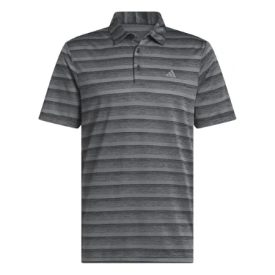 Image of adidas Men&#039;s Mens Two Color Stripe Polo Shirt, Black/Grey Four, S