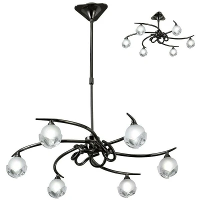 Image of Fragma Telescopic Semi Flush Convertible 6 Light G9, Black Chrome