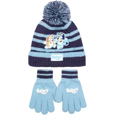 Image of Bluey Children&#039;s Winter Hat &amp; Gloves Set Warm and Comfy Beanie for Kids gift Boys Girls age 2 7