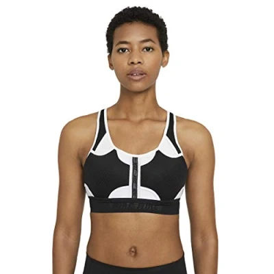 Image of Nike CZ4439 010 Swoosh ULTRABREATHE Bra Sports Womens Black/White/(White) L