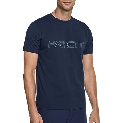 Image of Hackett London Men&#039;s HS Outline T Shirt, Blue (Navy), XS