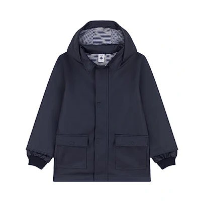 Image of Petit Bateau Boys A070x Waxed Coat, Blue Smoking, 3 Years UK