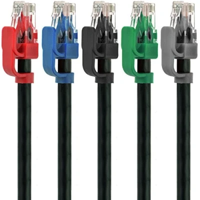 Image of MEDIABRIDGE Cat6 Ethernet Patch Cable (5 Pack 5 Feet) Soft Flex Tab RJ45 Cord Multi Color (Part# 32 699 05X5M)