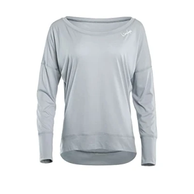 Image of WINSHAPE Women&#039;s Mcs002 Ultra Light Modal Long Sleeve Yoga Shirt, Cool Grey, M