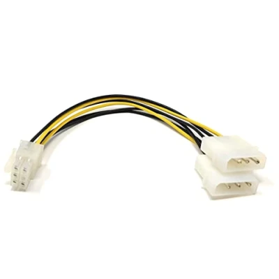 Image of Maincore 6 Pin PCI Express 2x Molex Squared Graphics Card Power Cable Lead Cord 15cm