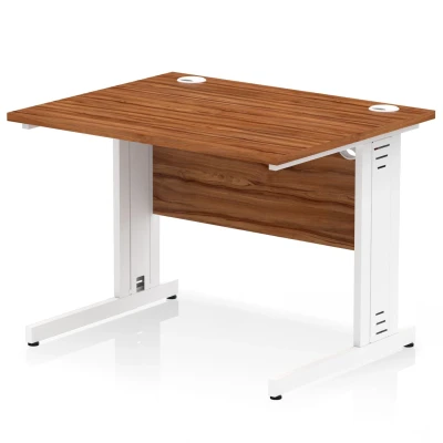 Image of Impulse 1000/800 Rectangle White Cable Managed Leg Desk MI001994