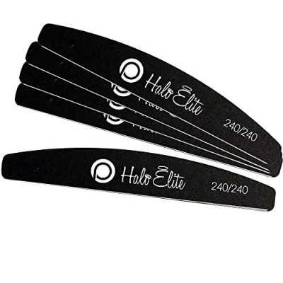 Image of Pure Nails Halo Elite Black Moon Nail Foam Files 240/240 Grit (Pack Of 5)