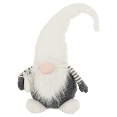 Image of Mr Crimbo Christmas Gonk Figure Fabric Decoration White Grey Gnome 64cm Gift