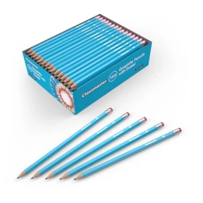 Image of Classmaster HB Graphite Pencils with Eraser Tips 144 Pieces