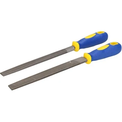 Image of 2pc Metalworking Metal Engineering T12 Files Half Round + Flat 150mm Length