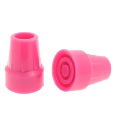 Image of Pair of Pink Rubber Walking Stick Ferrules Crutch Tips Feet 19mm &amp; 22mm by Lifeswonderful (22mm)