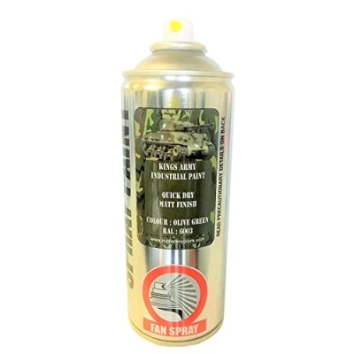 Image of Kings Army Olive Green Ral 6003 Military Matt Spray Paint 400ml Vehicle Paint, Airsoft, Paintball, Model Maker