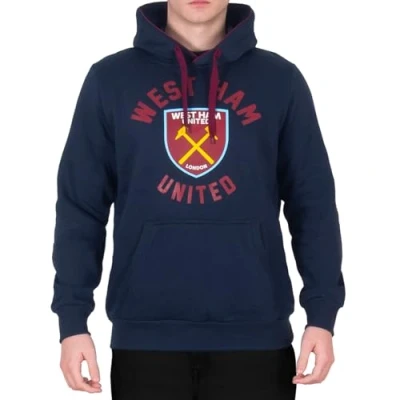 Image of West Ham United FC Official Football Gift Mens Fleece Graphic Hoody Navy Medium