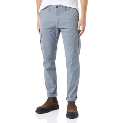 Image of JACK &amp; JONES Men&#039;s Cargo Trouser Ankle Height Low Rise Slim Fit Trousers for Men, Sedona Sage, 28W / 32L