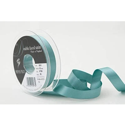 Image of Berisfords Double FACE Poly Satin Ribbon, Petrol, 15 mm
