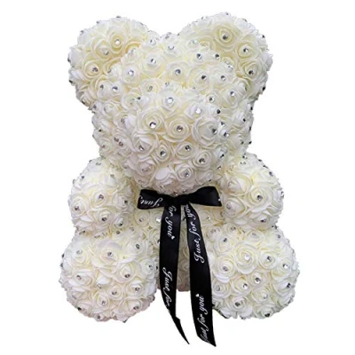 Image of No/Brand Diamond Rose Bear 40 Cm Artificial Flower Teddy Valentine&#039;s Day Mother&#039;s Birthday