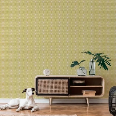 Image of A.S. Création Retro 70&#039;s Oval Wallpaper Green/Cream/White Chic 395341 8.50m x 0.53m Paste The Wall