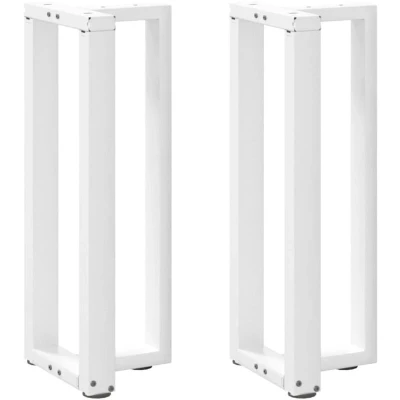 Image of vidaXL Console Table Legs T Shaped 2 pcs White 38x25x(72 73) cm Steel