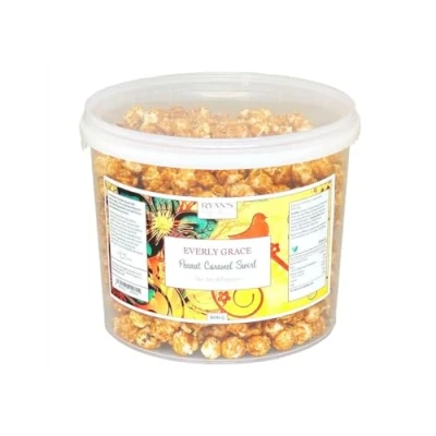 Image of Everly Grace Popcorn peanut caramel Swirl, 600 g bucket with and butter, produced in Germany