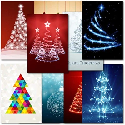 Image of doodlecards Pack of 20 Mixed Abstract standard Size Premium Christmas Cards. Printed in UK, Quality &amp; 100% Recyclable.