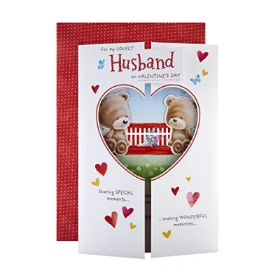 Image of Hallmark Valentine&#039;s Day Card for Husband Cute Die cut Moving Design.