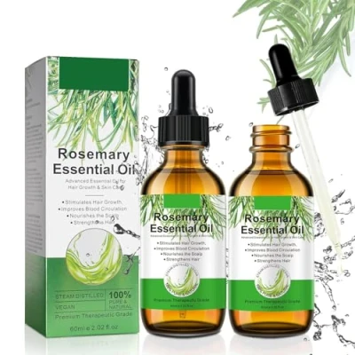 Image of Rosemary Oil for Hair Growth, Essential Growth &amp; Skin Care, Improve Loss and Nourishes Scalp Men Women, Promotes Eyebrow Eyelash 2 Pack