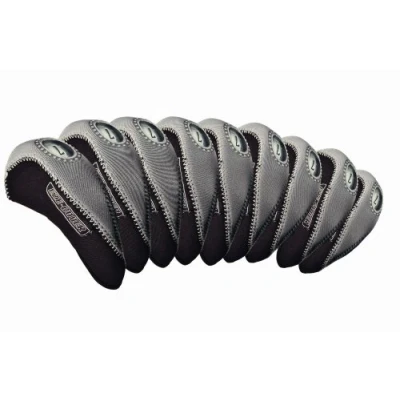 Image of Longridge EZE Golf Iron Covers (Pack of 10) Silver/Black