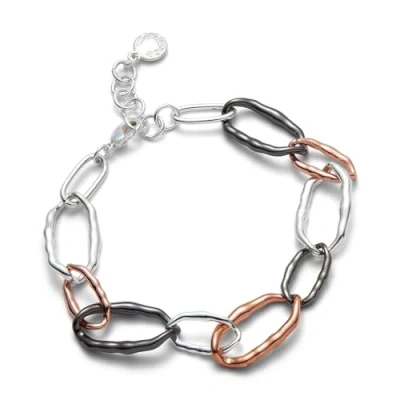 Image of Equilibrium Molten Metal Contemperary Three Tone Bracelet