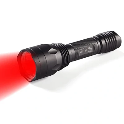 Image of ULTRAFIRE Red LED Hunting Torch 630nm Light 256 Yard Light, Single Mode 283 Lumens Predator for Night Vision, H R3