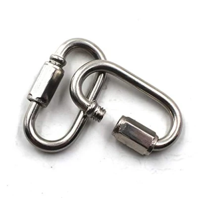 Image of M10 Lock Quick Link Chain Connector 304 Stainless Steel Screw Carabiner Pack Of 2