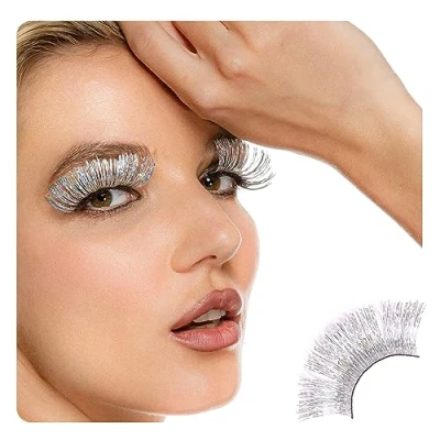 Image of Dorisue Halloween lashes silver Eyelashes glitter Princess cosplsay white False Extension for Women Girls P24