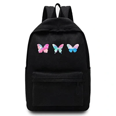 Image of FINDING CASE Basics Backpack/Daypack with Padded Shoulder Straps, Side Pockets Hiking Daypack Walking Rucksack Foldable Camping for Water Bottle and Laptop Sleeve, (3 Butterfly)