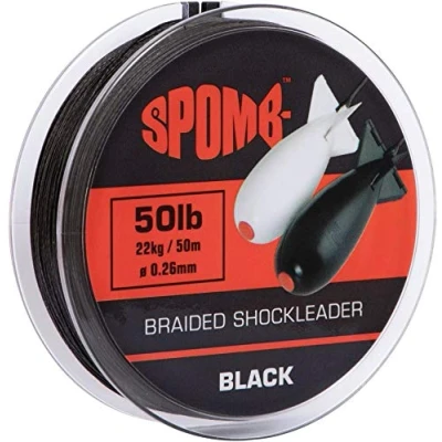 Image of Spomb Braided Leader Black 50m 22kg/50lb fishing line
