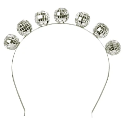 Image of Boland 00770 Disco Ball Tiara, Silver, Headband, 1970s, 70s Fancy Dress, Ladies Dress Up, Party Accessory, New Years Party, One Size (One Size)